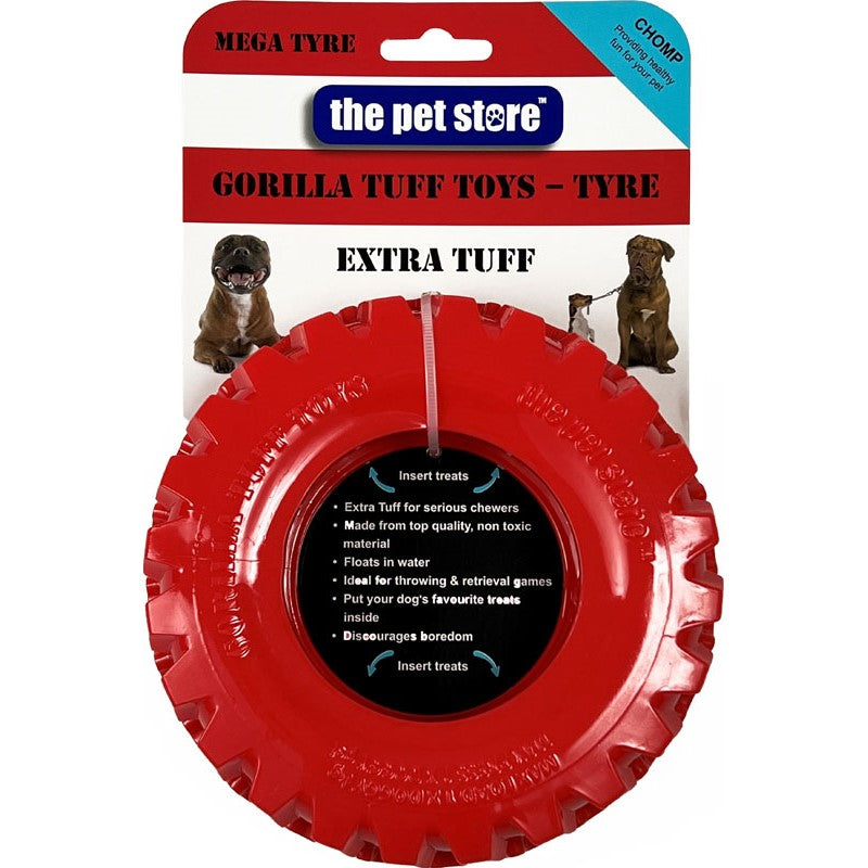 Green Jem Tuff Tyre Dog Toy Red