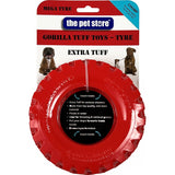 Green Jem Tuff Tyre Dog Toy Red