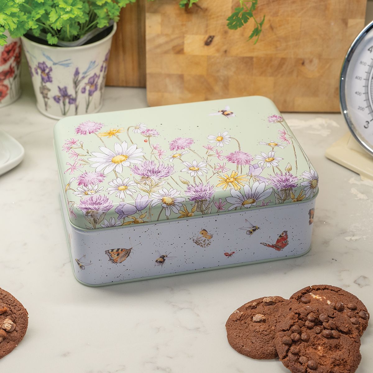 Wrendale 'The Country Set' Bee & Butterfly Rectangular Tin
