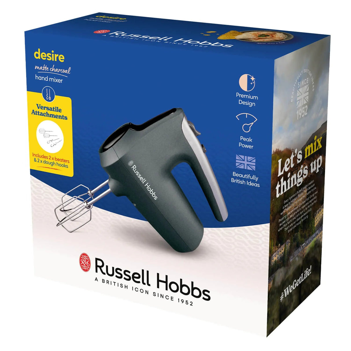 Russell Hobbs Desire Hand Mixer - Matte Charcoal - Old Railway Line Garden Centre