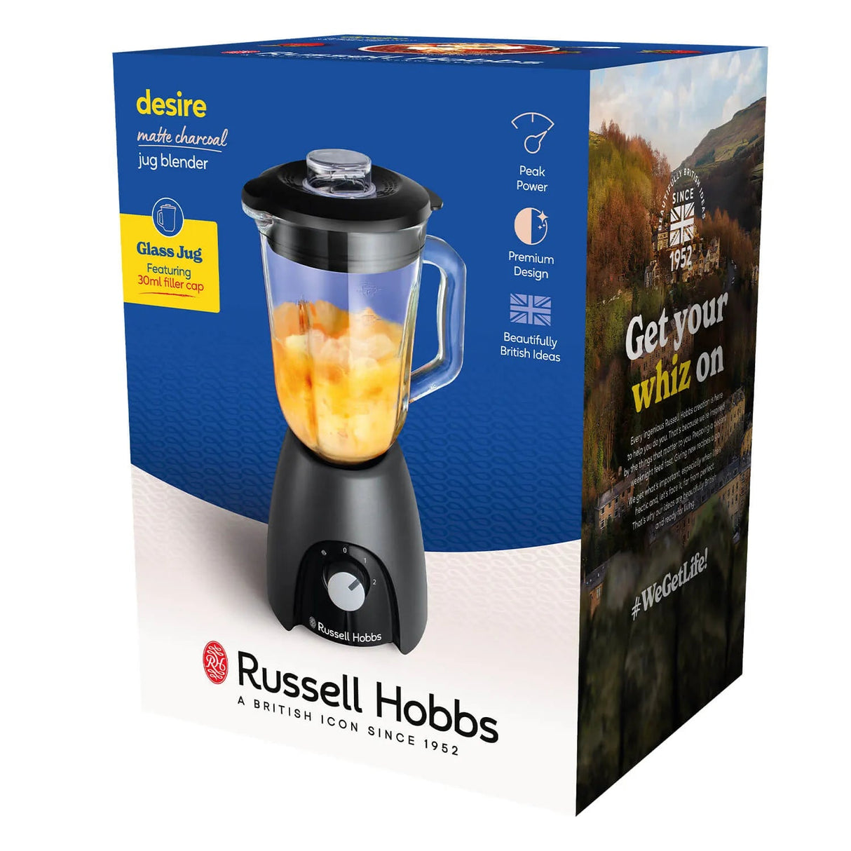 Russell Hobbs1.5L Desire Jug Blender - Matte Charcoal - Old Railway Line Garden Centre