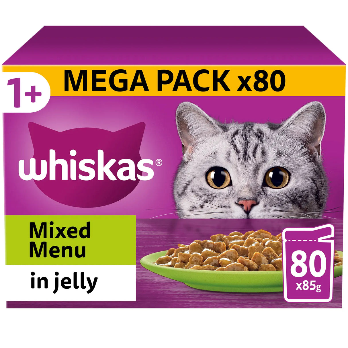 Whiskas 40x85g Cat Food Pouches 1+ Mixed Menu In Jelly
