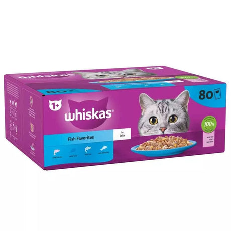Whiskas 40x85g Pouches 1+ Fish Favourites in Jelly