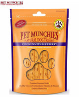 Pet Munchies 80g Dog Treats - Chicken with Blueberry Sticks