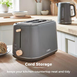 Tower Scandi 2 Slice Grey Toaster