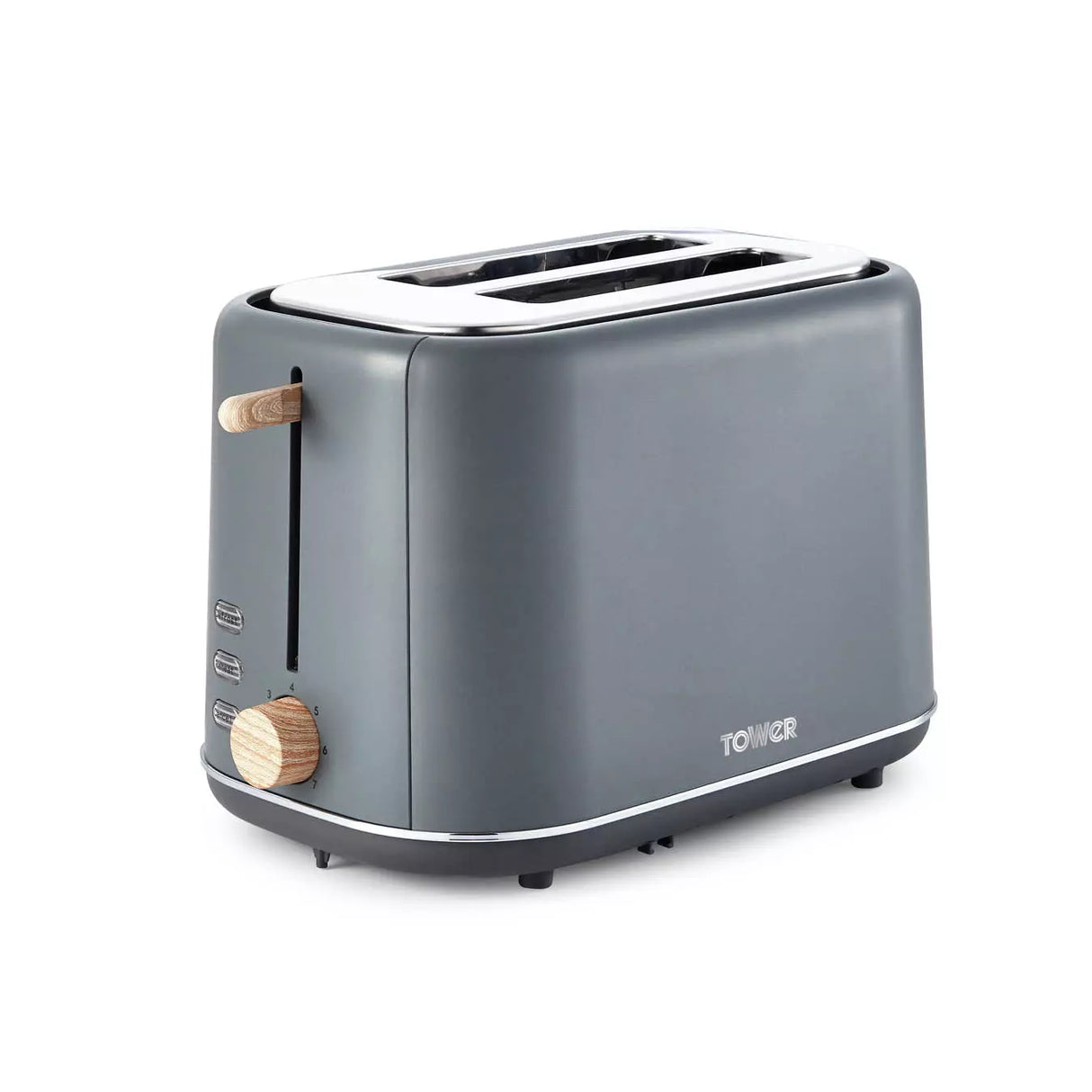 Tower Scandi 2 Slice Grey Toaster