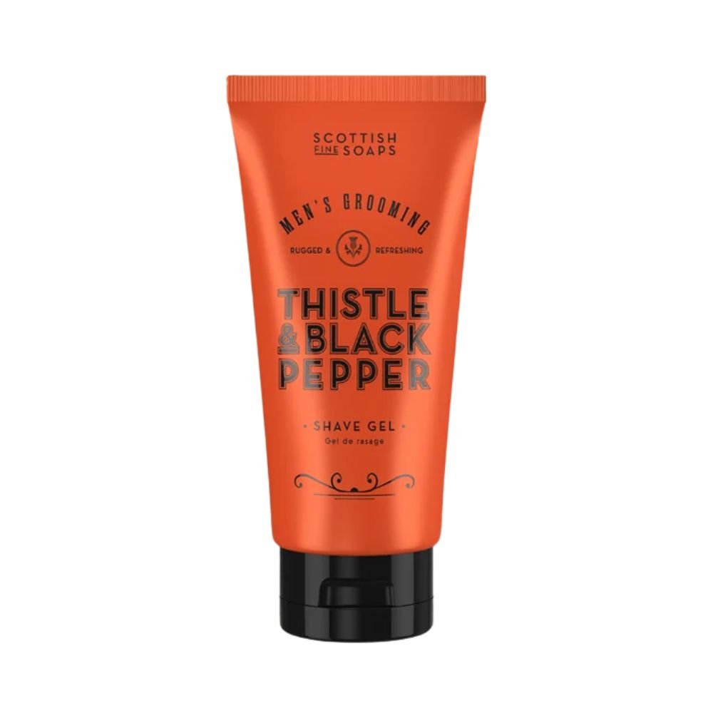 Scottish Fine Soaps 150ml Thistle & Black Pepper Shave Gel - Old Railway Line Garden Centre