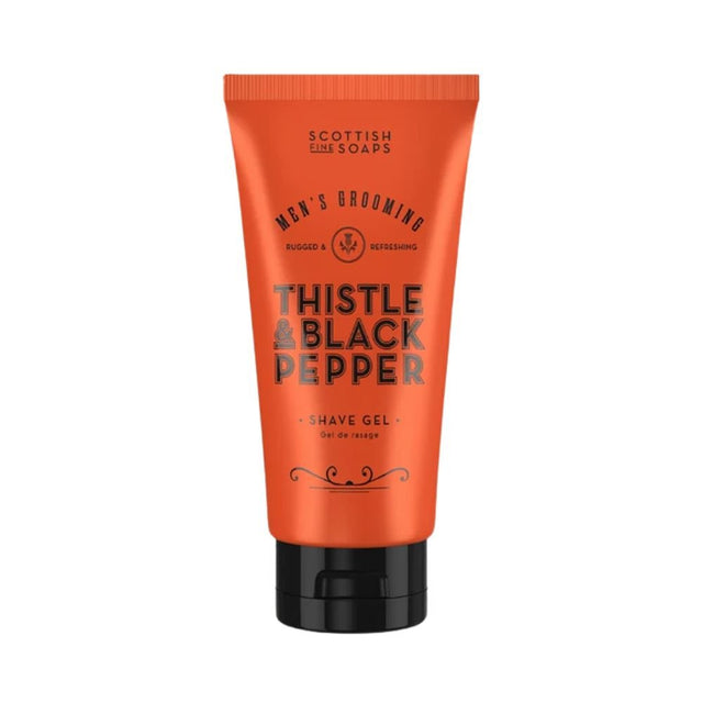 Scottish Fine Soaps 150ml Thistle & Black Pepper Shave Gel - Old Railway Line Garden Centre
