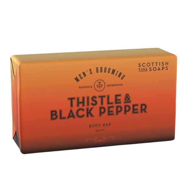 Scottish Fine Soaps 220g Thistle & Black Pepper Body Bar - Old Railway Line Garden Centre