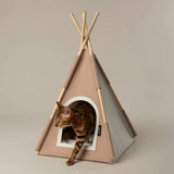 Scruffs Stockholm Felt TeePee Cat Bed - Tan - Old Railway Line Garden Centre