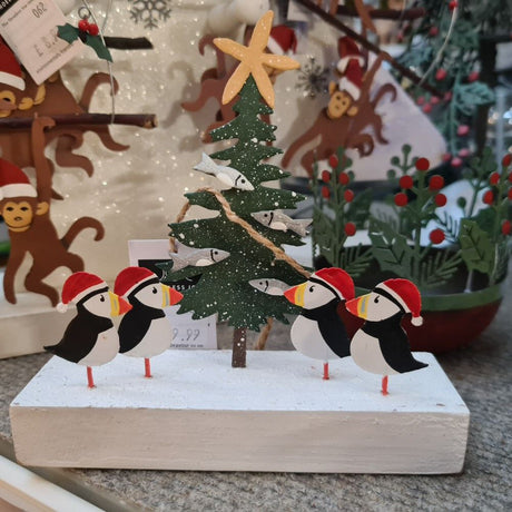 Shoeless Joe 14cm Puffins Dressing a Tree Ornament