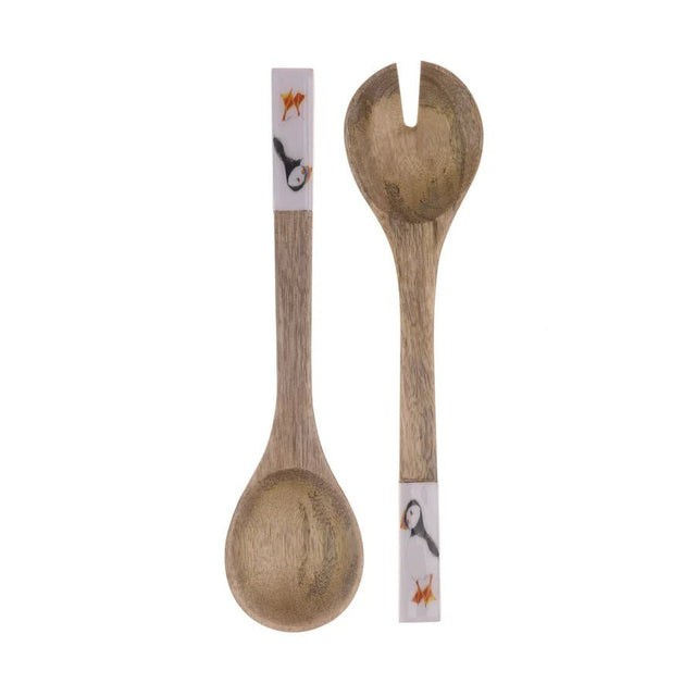 Shoeless Joe 30cm Puffin Wooden Salad Serveware - Old Railway Line Garden Centre