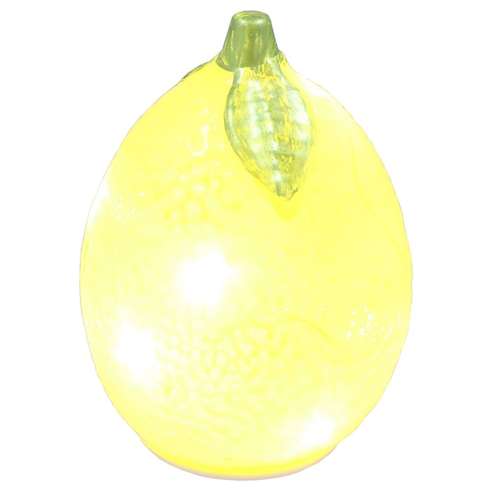 Shudehill 13cm Diamond Cut LED Lemon Opaque Ornament