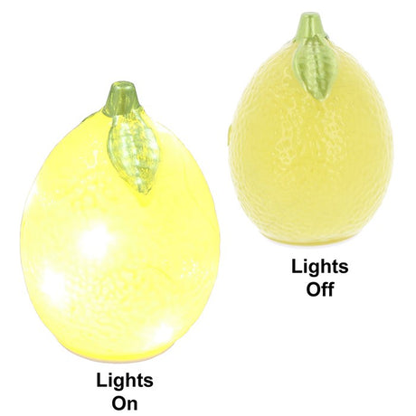 Shudehill 13cm Diamond Cut LED Lemon Opaque Ornament