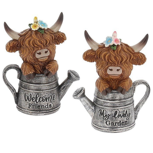 Shudehill 13cm Garden Bloom Cow Watering Can - Old Railway Line Garden Centre