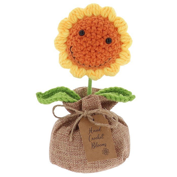 Shudehill 16cm Crochet Sunflower in Sack (Choice of 3) - Old Railway Line Garden Centre