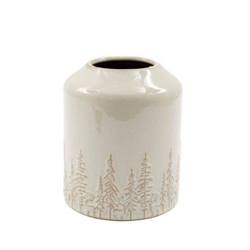 Sifcon 12cm Christmas Tree Embossed Vase - Large