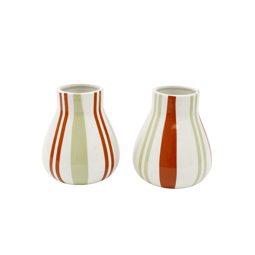 Sifcon 14cm Orchard Fruits Striped Vase (Choice of 2)