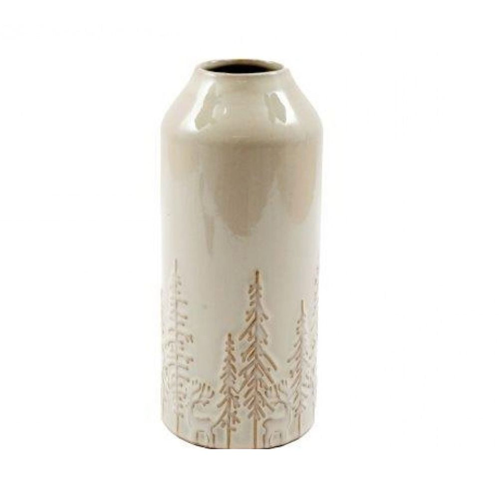 Sifcon 21cm Christmas Tree Embossed Vase - Small