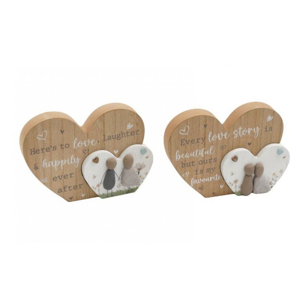Sifcon 22cm Pebble Wedding Heart Plaque