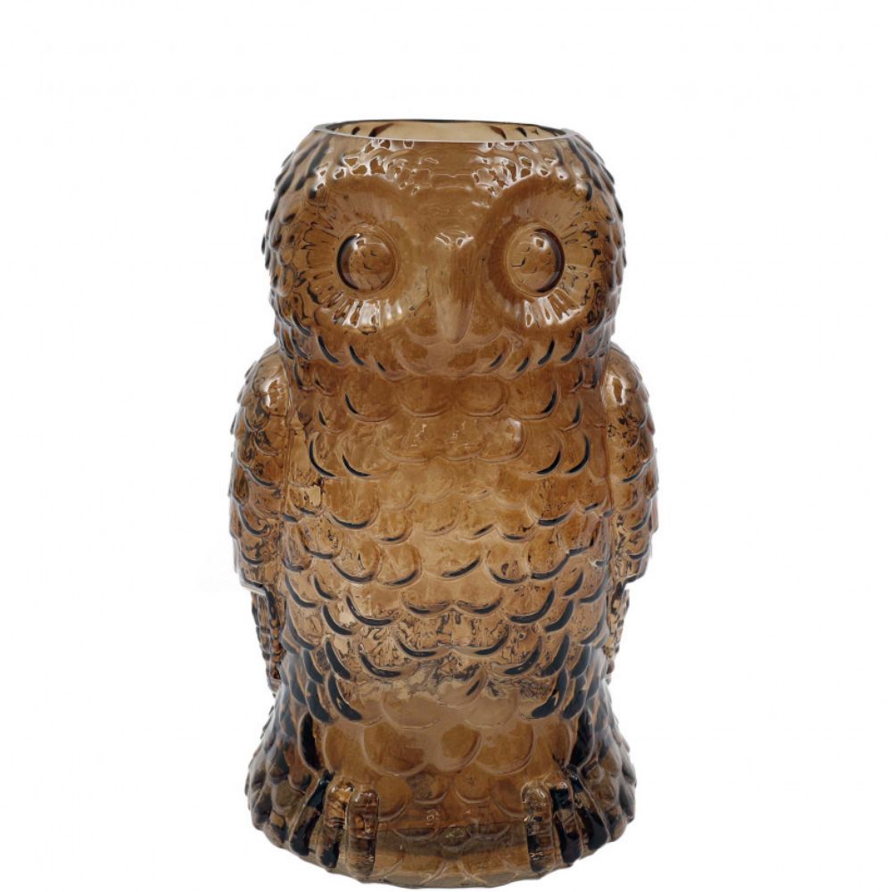 Sifcon 25cm Glass Owl Vase