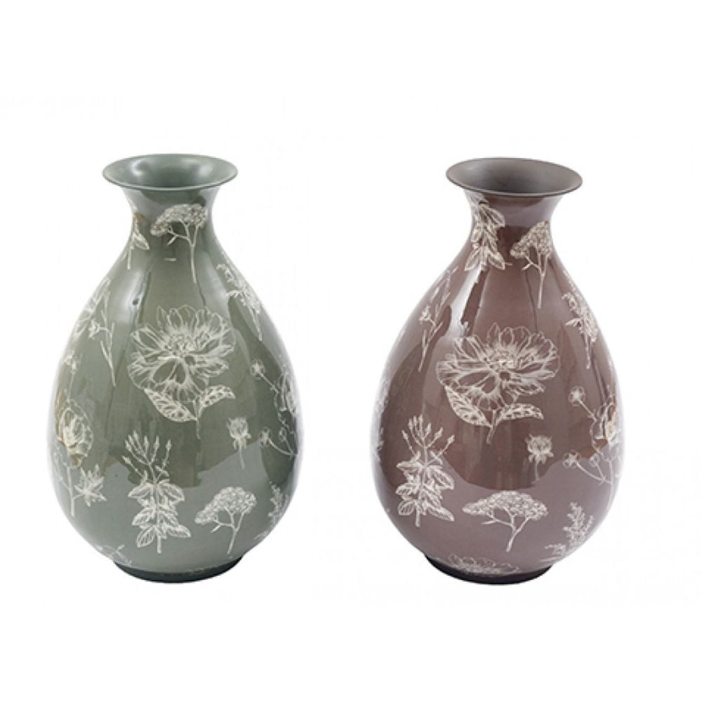 Sifcon 30cm Neutral Flower Hour Glass Flower Vase - Large