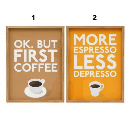 Sifcon 30cm x 40cm Coffee First Espresso Wall Art - (Choice of 2) - Old Railway Line Garden Centre