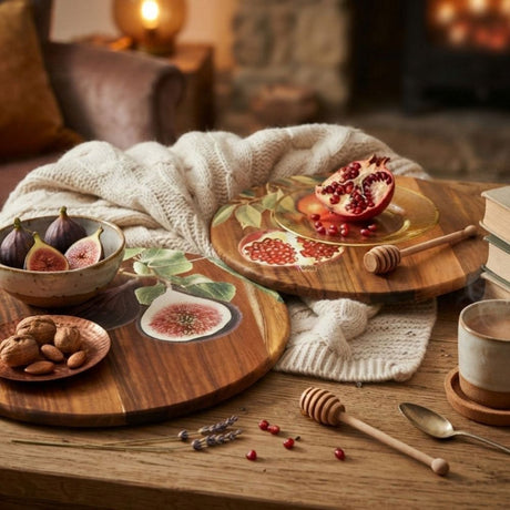 Sifcon 35cm Cosy Home Fruit Wooden Lazy Susan