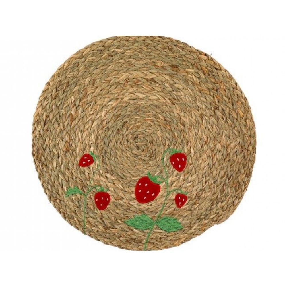 Sifcon 38cm Embroidered Strawberry Placemat - Old Railway Line Garden Centre