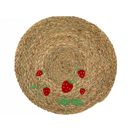 Sifcon 38cm Embroidered Strawberry Placemat - Old Railway Line Garden Centre
