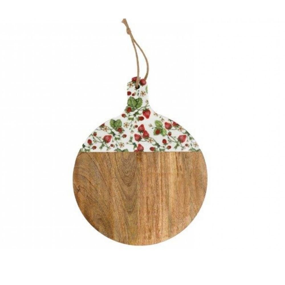Sifcon 48cm Strawberry Print Round Enamel Chopping Board - Old Railway Line Garden Centre