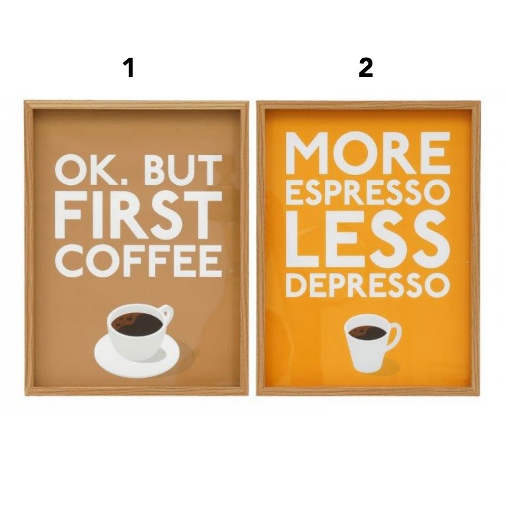 Sifcon 30cm x 40cm Coffee First Espresso Wall Art - (Choice of 2)