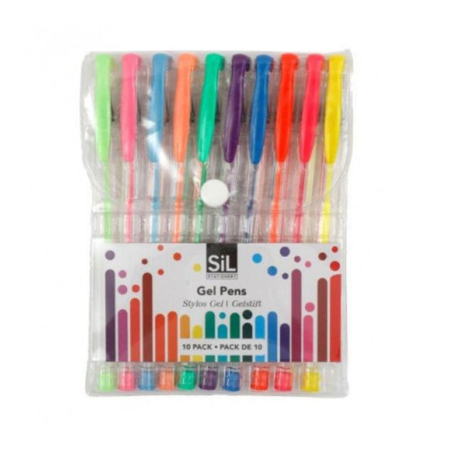 Sil Stationery Colour Gel Pens - (Pack of 10) - Old Railway Line Garden Centre