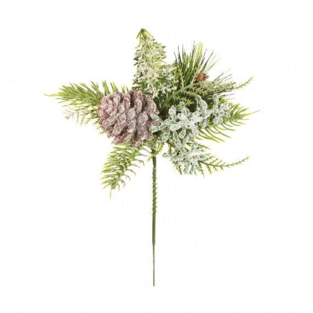 Sincere 20cm Frosted Cone Mini Tree Pick