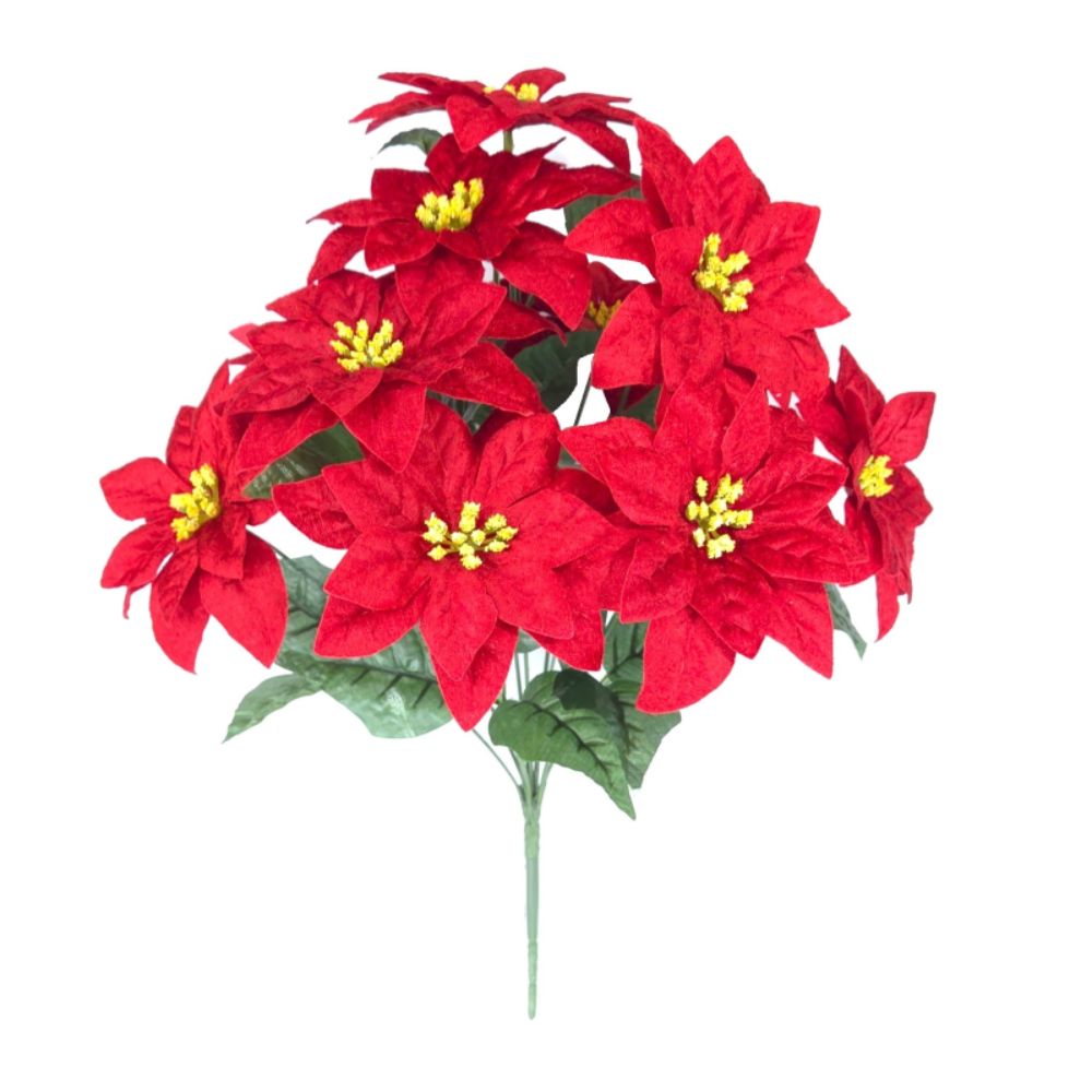 Sincere 45cm Poinsettia x10 Bush