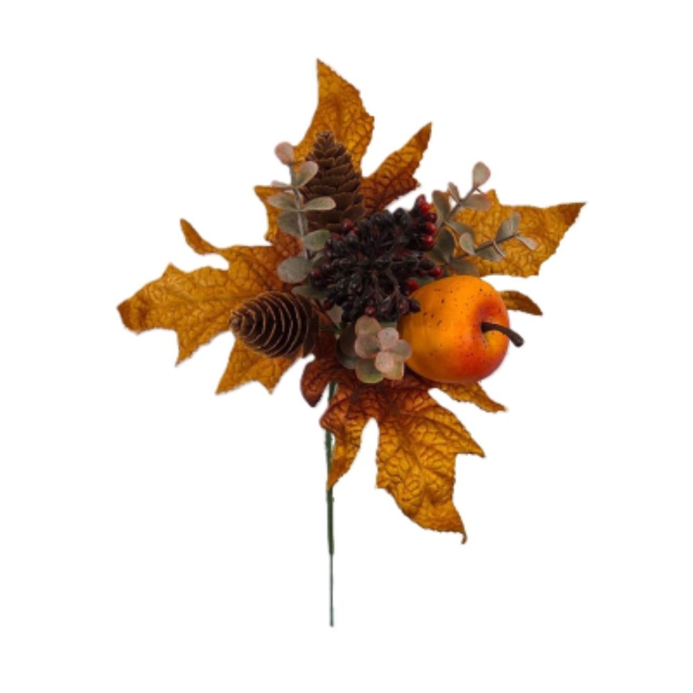 Sincere Floral 23cm Autumn Apple & Cone Pick