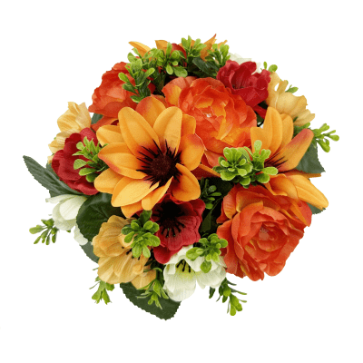 Sincere Floral 24cm Orange Dahlia, Camellia, Anemone Weigh - Old Railway Line Garden Centre