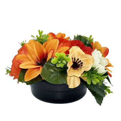 Sincere Floral 24cm Orange Dahlia, Camellia, Anemone Weigh - Old Railway Line Garden Centre
