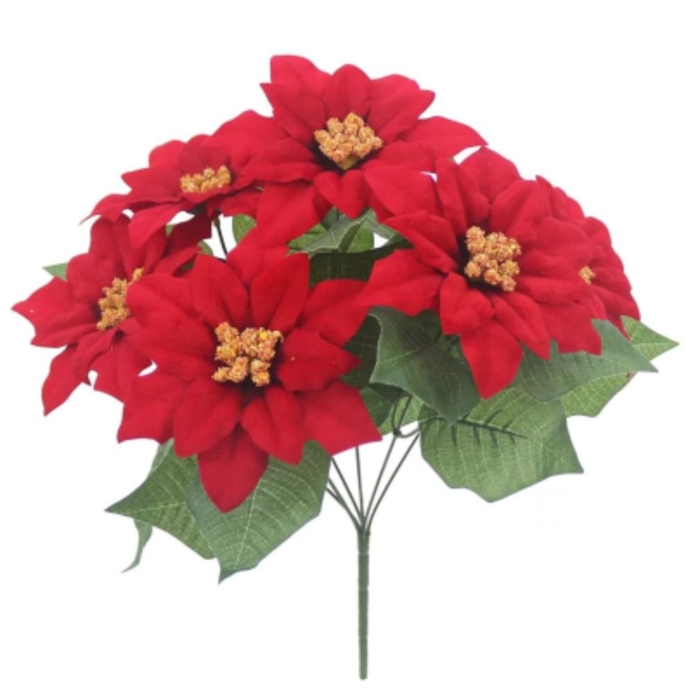 Sincere Floral 36cm Red Poinsettia Bush - Old Railway Line Garden Centre