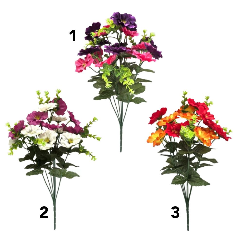 Sincere Floral 48cm Artificial Pansy Foliage Spray (Choice of 3)