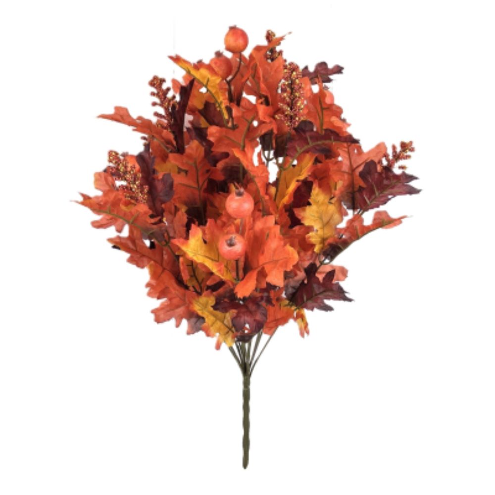 Sincere Floral 50cm Autumn Oak Berry Bush