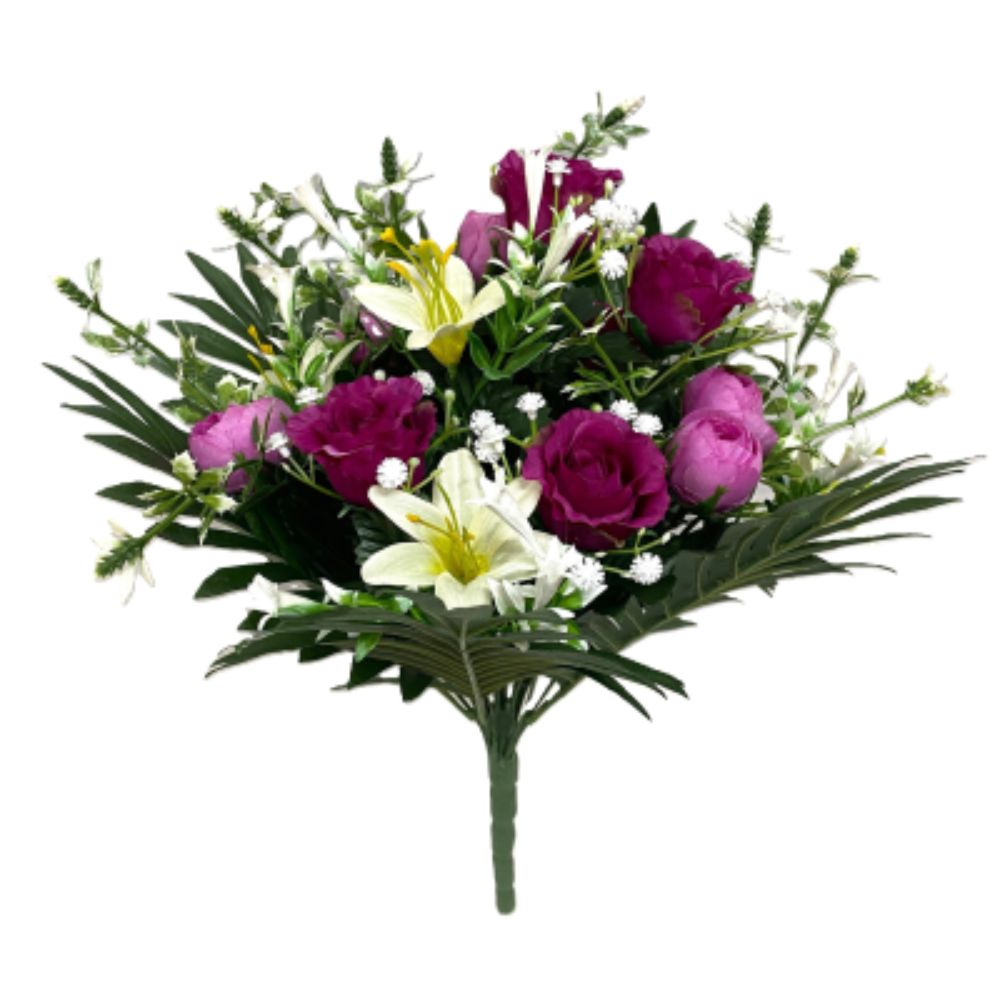 Sincere Floral 38cm Lily & Rosebud Foliage Bouquet (Choice of 3)