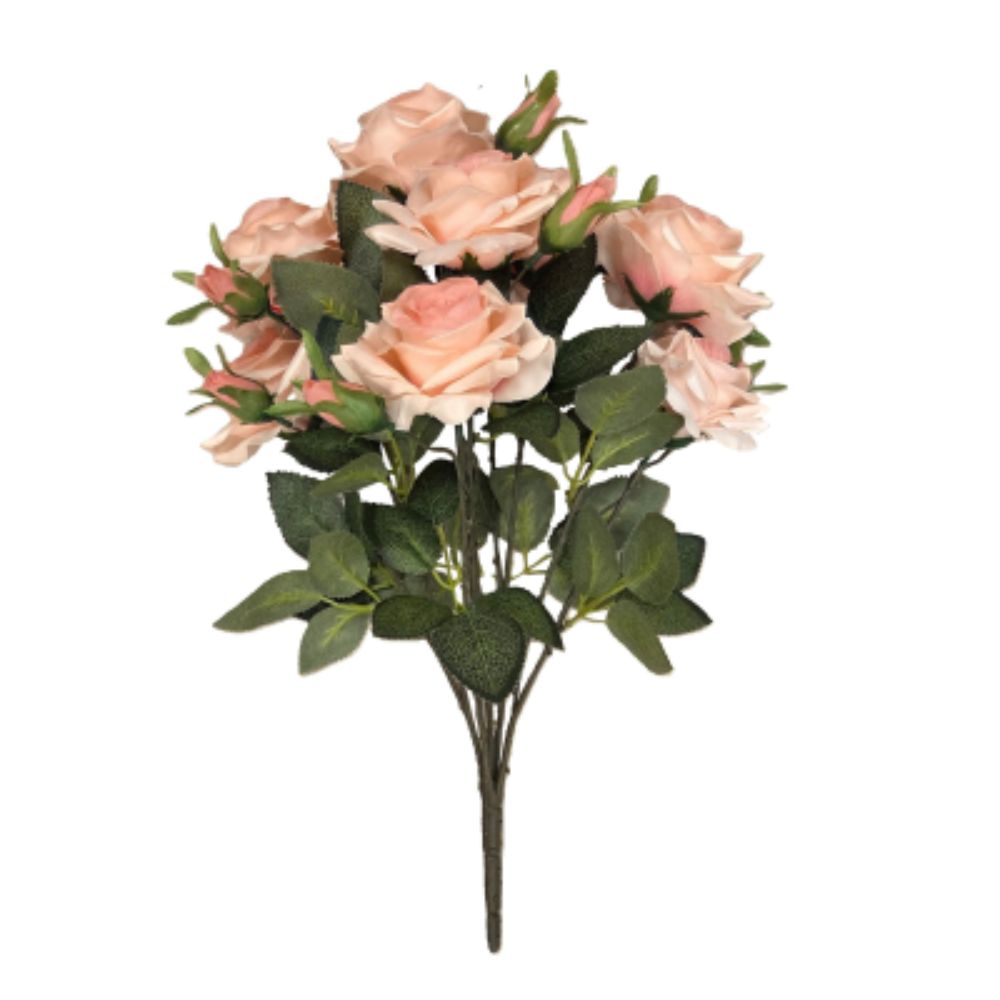 Sincere Floral 46cm Pink Open Rose & Bud Bouquet