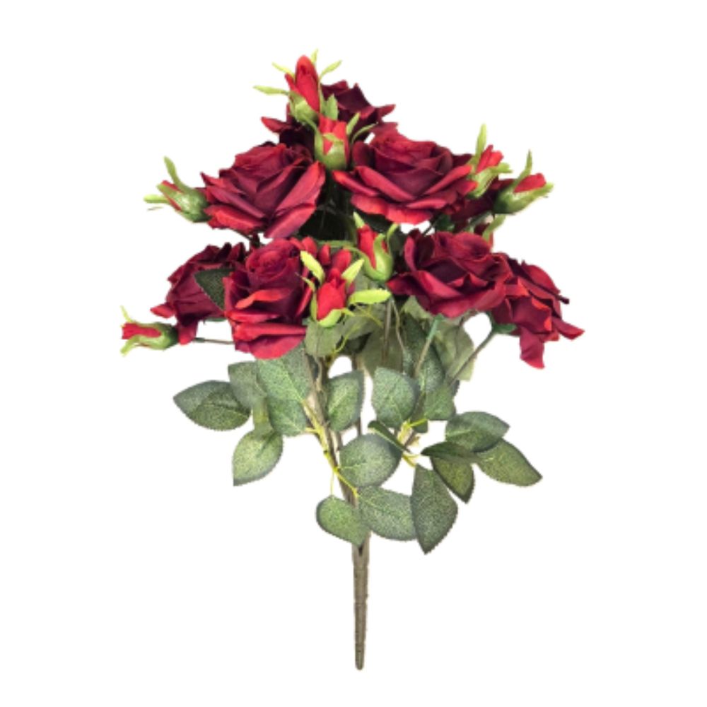 Sincere Floral 46cm Red Open Rose & Bud Bouquet