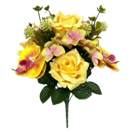 Sincere Floral 34cm Rose Orchid Hydrangea Bouquet (Choice of 3)