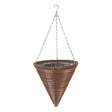 Smart Garden 14" Chestnut Faux Rattan Hanging Cone - Old Railway Line Garden Centre