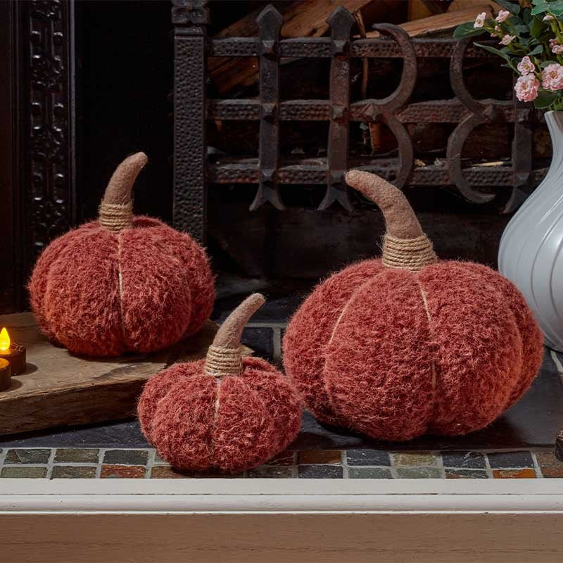Smart Garden 15cm Large Plushy Pumpkin Ornament - Berry Brown