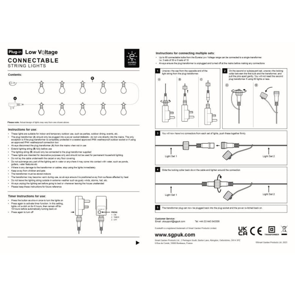 Smart Garden 43cm Firefly Festoon LV String Lights - Set of 20