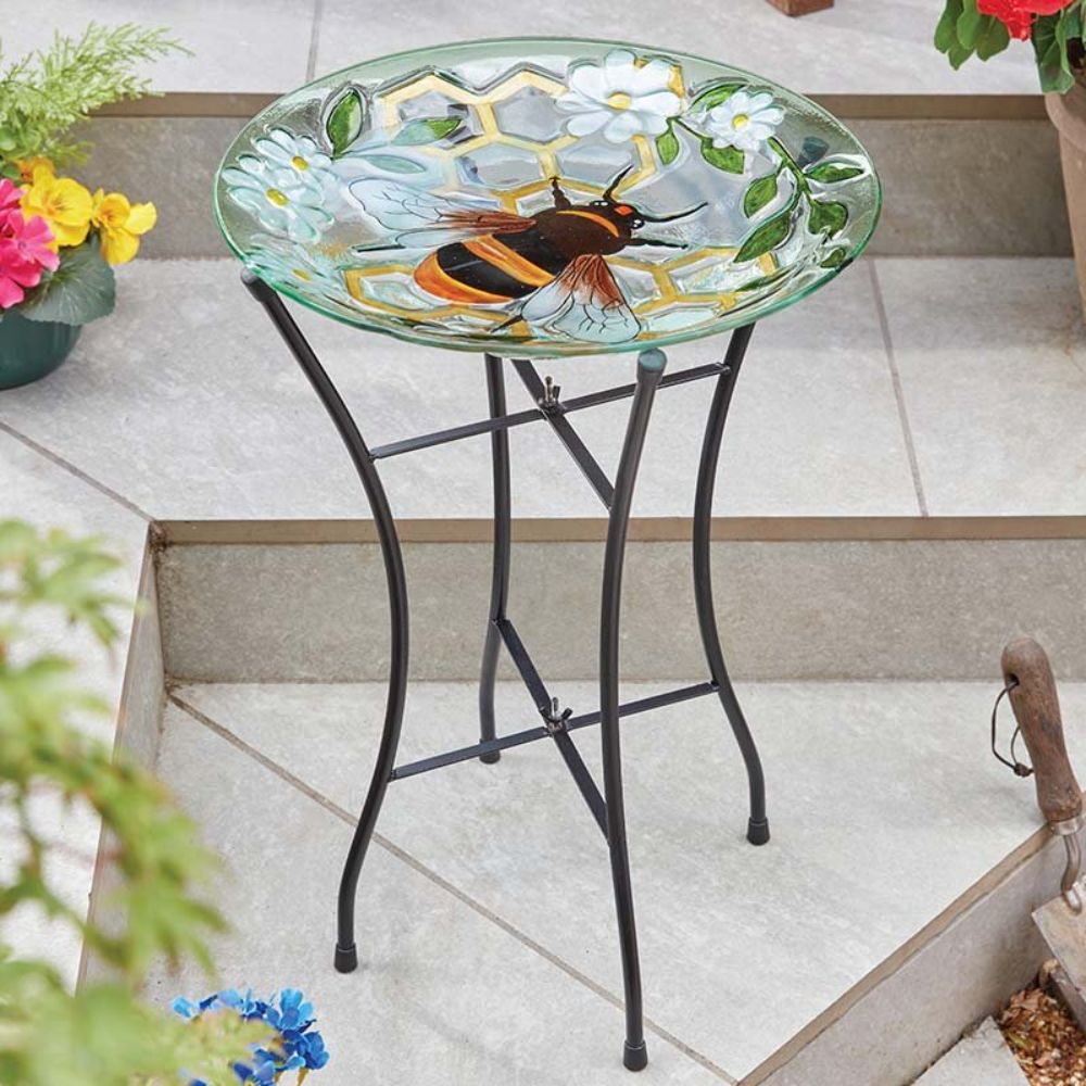 Smart Garden 50cm Glass Bee Bird Bath