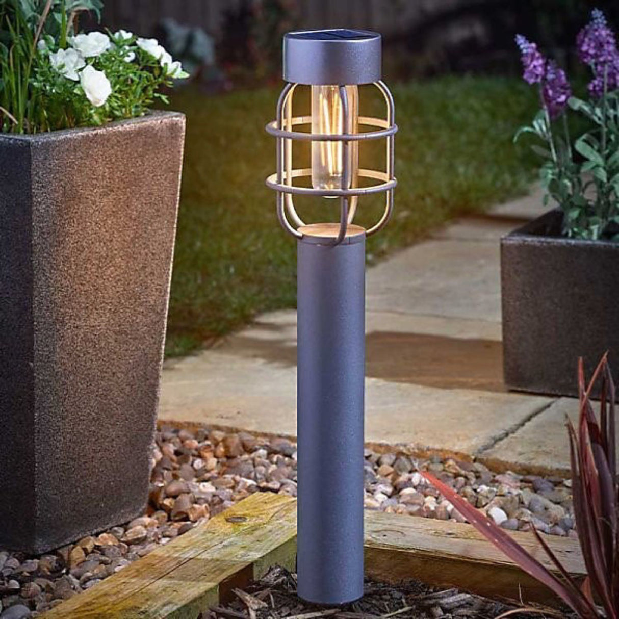 Smart Garden 60cm Anglia 365 Cage Solar Stake Bollard Post Lights